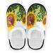Mnsruu Sunflower Butterfly Floral House Slipper slipproof cotton Home hotel spa bedroom travel m for men women (UK4-7) multicolored