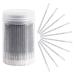 Cuttte 100pcs Disposable Lip Brushes with Container, Crystal Lip Applicators Lip Wands Lipstick Applicators for Eyelash Extensions and Lipgloss Application Black