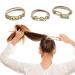 Gold Plated Ponytail Holders Scrunchies - Soft Elastic Hair Ties Bracelet - Trendy Hair Accessories for Women in Khaki - Buy Online on GoSupps.com