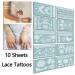 TAFLY Lace White Chains Tattoo Waterproof Body Transfer Tattoos Stickers for Women & Girls -150 Designs Bracelets Necklaces Tribe Totem Wing etc