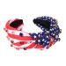 Patriotic Rhinestone Cross Headband - 4th of July Crystal Twist Hair Accessory - Buy Online on GoSupps.com