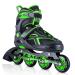 2PM SPORTS Torinx Orange/Red/Green Black Boys Adjustable Inline Skates, Fun Roller Blades for Kids, Beginner Roller Skates for Girls, Men and Ladies Green Medium - Big Kid (1-4 US)