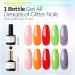 Modelones Iridescent Silver Glitter Gel Top Coat - Long Lasting Sparkly Finish | 10ml Soak Off Rainbow Shimmer Nail Polish - Nail Art Manicure - Buy Online on GoSupps.com