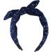 Topkids Accessories Dotted Velvet Bow Alice Bands Adult Women Hair Accessories for Women Hair Bands for Women Thick Headband Womens Headbands Head Bands Adult Women Wide Headbands (Navy) - Buy Online on GoSupps.com