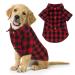 Plaid Dog Shirt Red Buffalo Dog Outfit Soft Casual Dog Clothes for Small Medium Large Dogs Puppy Cats Halloween Thanksgiving Christmas Costumes(S) Small Red