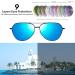 Joopin Polarised Aviation Sunglasses | Al-Mg Metal Frame | UV Protection for Men & Women | Driving Sun Glasses - B05 Black/Mirrored Blue - Buy Online on GoSupps.com