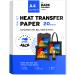 Printers Jack Iron-On Heat Transfer Paper for Dark Fabric 20 Pack 8.3x11.7 T-Shirt Transfer Paper for Inkjet Printer Wash Durable Long Lasting Transfer No Cracking For Dark Fabric 20 Sheets