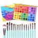 UCANBE 54 Colors Splashy Candies Eyeshadow Palette + 15pcs Makeup Brush Set  Highly Pigment Matte Metallic Shimmer Glitter Eye Shadow Bright Color Long Lasting Waterproof Easy Blending Make Up Pallet Palette C + Brushes