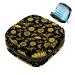 MUOOUM Menstrual Pad Bag Zipper Sanitary Napkin Bag Tampons Collect Bags for Women Girls (Golden Crane Fan Flower) Multi-colored 6