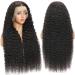 Deep Wave Human Hair Lace Front Wig 22 Inch - 180% Density HD Transparent Lace Front Wig for Black Women - Pre Plucked with Baby Hair - Natural Black - Buy Online on GoSupps.com