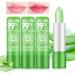 3 pieces aloe vera lipstick - temperature lipstick magical temperature color change lip balm long -lasting moisturizing lip care Crystal jelly lipstick 3PCs aloe vera lipstick