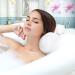 JOBYNA Bath Pillow, 4D Breathable Mesh Bathtub Pillow, Luxury Spa Bathroom Pillow with 7 Powerful Suction Cups, Suitable for Head, Neck, Shoulder and Back Support, Soft and Comfortable White(4d Air Mesh Fabric)