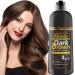 KILOMETS Dark Brown Hair Dye Shampoo 400ml- 100% Grey Coverage in Minutes - Ammonia Free Hair Color Shampoo Gray Silver Hair- Instant Coloring At Home Gift for Her for Him 13.5 Fl Oz (Pack of 1)