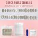 Zahrvia 30 Pieces Cat Eye UV Press On Nails - Moonlight White Coffin Shape Gel Stick-On Nails with Glue for Women - Buy Online on GoSupps.com