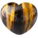 Nupuyai Tiger's Eye Heart Palm Worry Stone for Chakra Reiki Healing Crystal Love Stone for Home Decoration 45mm 03-brown/Tiger's Eye/45x40mm