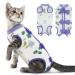 Pumyporeity Katzenbody after op postoperative clothing for cats body operation recovery anti-trolling for cat clothing body e-neck band Alternative cat surgery recovery suit (Lila l) l purple