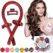 Kaition curls curls without heat Heatless Curl's band for dreamlike curls overnight non-slip silk hair curlers DIY hairstyle set for long hair (Viva Magenta)