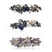 Kicosy Barrettes for Women Hair Barrettes for Women 3 Pack Vintage Shining Rhinestone Hair Barrettes Metal Flower Butterfly French Clip Faux Crystal Hair clip Spring Hair Barrette,Black and Navy Blue Pattern-B(3PCS)