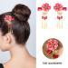 Kimono Hair Clip - Japanese Hairpin Ornament & Tie Band Clip for Women - Elegant Red Accessory - Buy Online on GoSupps.com