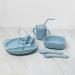 Baby Eats BPA-FREE Weaning Set | Suction Plate + Bowl | Sippy Cup | Bib | Placemat | Fork + Spoon | Silicone Feeding Set 9 PCS (Blue) - Buy Online on GoSupps.com