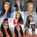 24 Inch Kinky Straight Headband Wig for Women - Synthetic Yaki Straight Hair with Attached Headband - Natural Black Color - Full Machine Made None Lace Front - YS HD - Buy Online on GoSupps.com
