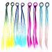 8 pieces of colorful strands of hair 40 cm hair ring twist braid rubber band extensions braided hair tubibibibibibibibibutants hair braiding wig pieces for girls women - 4 colors