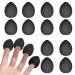 12 pieces finger powdered make-up mini powder quaste soft powder quacks for foundation concealer cosmetics foundation sponge mineral powder wet dry makeup tool (black)