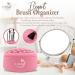 3 in 1 Silicone Makeup Brush Cleaner Mat & Organizer - Pink - Brush Washing Tool & Drying Rack for Beauty Essentials - Buy Online on GoSupps.com