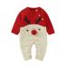 DovFanny Baby Romper Baby Boys Girls Cute Christmas Jumpsuit Winter Knit Reindeer Long Sleeve Warm Outfit for Newborn Baby 0-3 Months Red