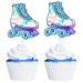 Colorful Roller Skate Theme Happy Birthday Cupcake Toppers 18-PC Set - Perfect for Roller Skate Themed Birthday Party Baby Shower Party or Rolling Theme Party Decorations for Boy or Girl-SugarGera