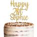 Personalised Acrylic Birthday Cake Topper by KreateSquare - Customised With Any Name Any Age Custom Colour Birthday Cake Decoration (Gold) - Buy Online on GoSupps.com