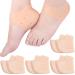 Silicone Heel Protectors for Cracked Heels 4 Pair (8 Pack) Heel Cups Plantar Fasciitis Inserts Heel Pads Cushion Achilles Tendonitis Heel Spur Blister Prevention Moisturizing to Soften calluses Natural