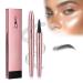 2024 New 3D Microblading Eyebrow Pencil with 4 Fork Tip - Natural Long-Lasting Waterproof Eyebrow Contouring Pen for Fine Strokes (Gray)