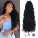 Showjarlly 7 packs New Faux Locs Crochet Hair pre Looped Locs Braiding Hair expandable New Soft Locs Crochet Hair for Black Women 1b# 18 inches (7 Pack)