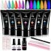 Nail Extension Gel Kits Glow in the Dark, Luminous Poly Extension Nail Gel Kits Enhancement for Gel Polish, All-in-One Manicure Kit for Starter Professional Nail Technician, Christmas Gifts for Gilrs, 7 Colors Glow Nail Ex…