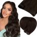 Laavoo micro weft extensions real hair brown extensions micro bead hair extension remy human hair 12-inch Width ez weft micro treat real hair invisible #4 50g 40cm-50g 2.14 #4