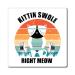 Hilarious Kitten Swole Exercise Exercising Kitten Lover Humorous Sarcasm Derision Ridicule Satire Puss Magnets 4" 4"