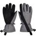 Fitfirst Ski Gloves,Waterproof Snow Gloves Windproof Winter Touchscreen Gloves Men Women Grey Large