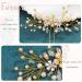 Fairvir Silver Glittering Rhinestone Flower Hairpins for Bride - Pearl Hair Jewelry for Women & Girls (2 Pieces Gold) - Buy Online on GoSupps.com