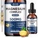 Triple Magnesium Complex Supplement-Magnesium Glycinate Citrate Malate Liquid Drops 500mg with Ashwagandha L-Theanine Vitamin B6 for Calm Stress Relief Sleep Muscle Support-Pineapple Flavor Pineapple 2 Fl Oz (Pack of 1)