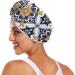 Blue Yellow Ethnic Flowers Hair Towel 2 Pack | Super Absorbent Quick Dry Hair Turbans for Women & Girls - Buy Online on GoSupps.com