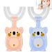 Fanshionide children and shaped toothbrush 2 pieces of silicone children's toothbrush and form 6-12 years 360 degrees toothbrush for the whole mouth manual toothbrush massage gums (6-12 years)