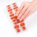Semi Cured Gel Nails Strips - 20cps Stickers Nail Wraps Soft Self - Full Wraps Nail Polish Stickers French Style Orange Glitter (Gradient Orange)