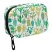 Fustylead Simple Cute Green Cactus Botanical Plant Travel Pill Organizer Bag with Zipper Small Pill Box 7 Day Pill Case for Purse Storage Weekly Vitamin Medicine Supplement