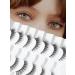 Natural Cat Eyelashes False Lashes Wispy 14mm False Eyelashes Natural Look 0.1MM Thin Band Strip Lashes Pack C Curl Fake Eyelashes Wispy Cat Eye Lashes 3D Volume Siligli Lashes 7 Pair S36 Allure Cat 2-14MM