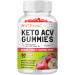Organic Keto ACV Gummy for Weight Loss - Sugar & Gluten Free Apple Cider Vinegar Diet Supplement for Fat Burn - Support Digestion Metabolism Hair Skin for Men Women (1200MG) 60 Count (Pack of 1)