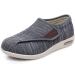 QDCZDQ Women's Edema Diabetic Shoes Lightweight Breathable Adjustable Closure Walking Sneakers with Air Cushion and Breathable Mesh for Elderly Swollen Feet Plantar Fasciitis Knit Grey 5.5 US