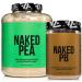 NAKED Pea Protein Powder 5LB (76 Servings) PB Powdered Peanut Butter 1.5LB (45 Servings) Vegan Bulk Non-GMO Gluten Free Soy Free