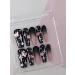 10pcs Star Heart Black Coffin Fake Nail Bow Heart Press on Nails Heart Rhinestone Long Coffin Nails Luxurious Nails Acrylic Nails Fake Nails For Women Girls - Buy Online on GoSupps.com