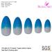 Buy Blue Gel Stiletto Almond False Nails - 24 Bling Art Artificial Long Tips with Glue | International Shipping - Buy Online on GoSupps.com